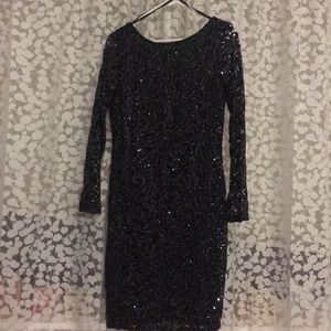 Sparkly wide neck grey dress